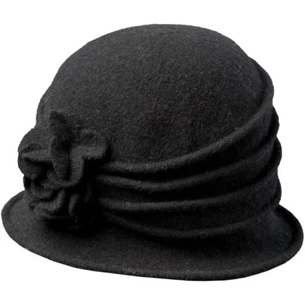 Scala Women’s Knit Wool Cloche With Flower One Size